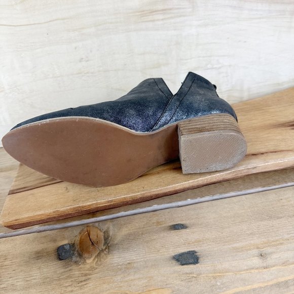 ARider Girl Marbled Finish Side V-Cut Booties‎ Boots Gray 8 - Picture 3 of 11